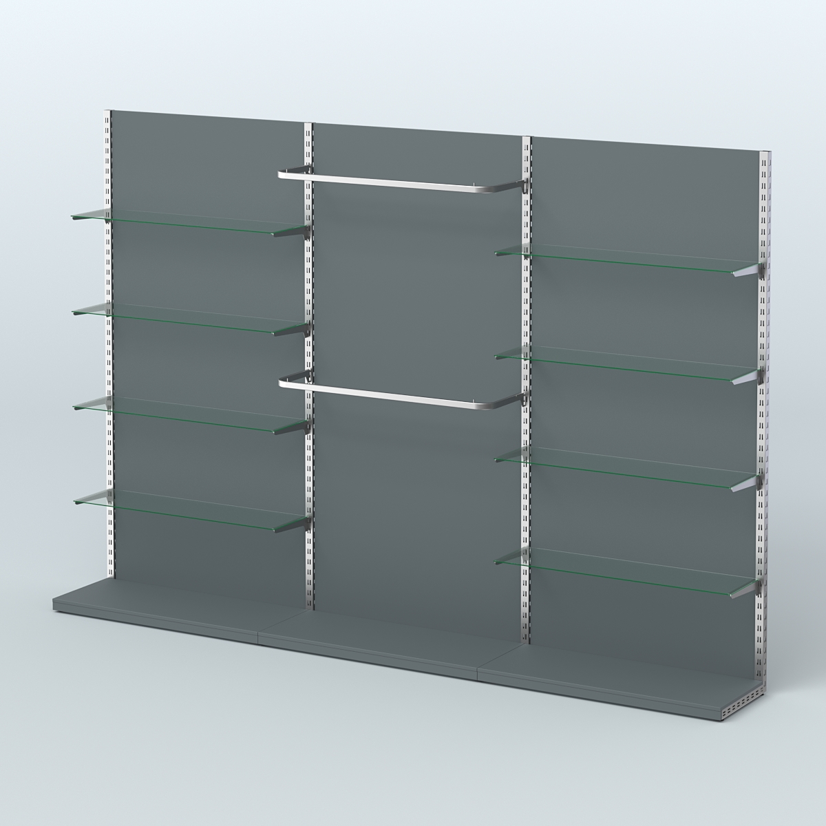 Система ЭЛЕГАНТ №6 пристенная с ДСП (3600 мм) Темно-Серый