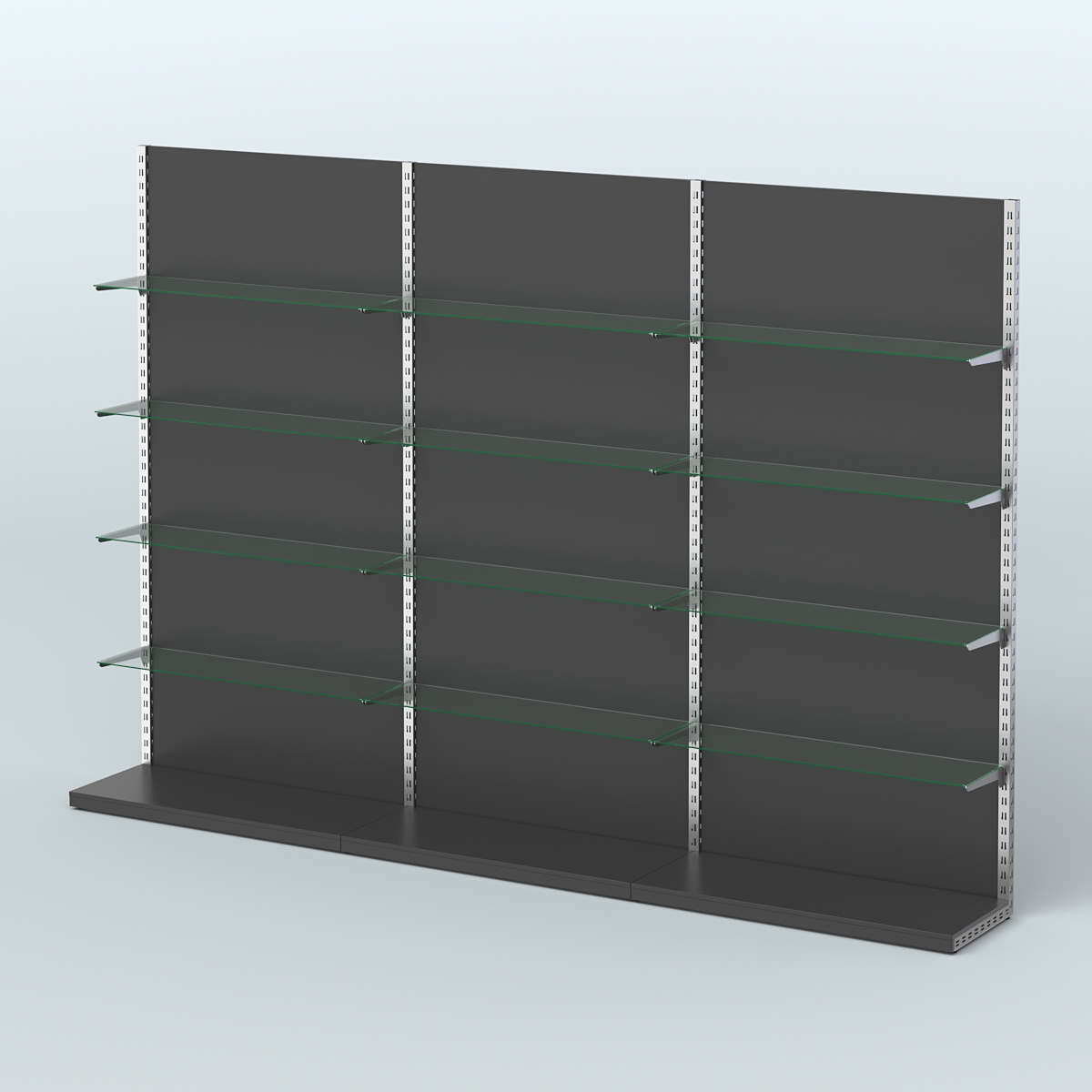Система ЭЛЕГАНТ №8 пристенная с ДСП (3600 мм) Черный
