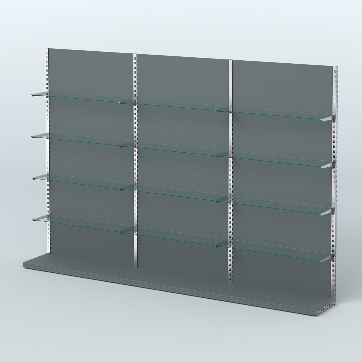 Система ЭЛЕГАНТ №8 пристенная с ДСП (3600 мм) Темно-Серый