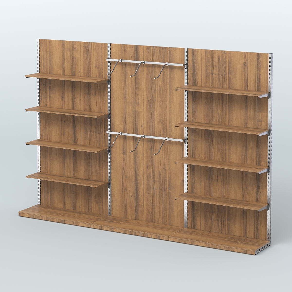 Система ЭЛЕГАНТ №9 пристенная с ДСП (3600 мм) Орех