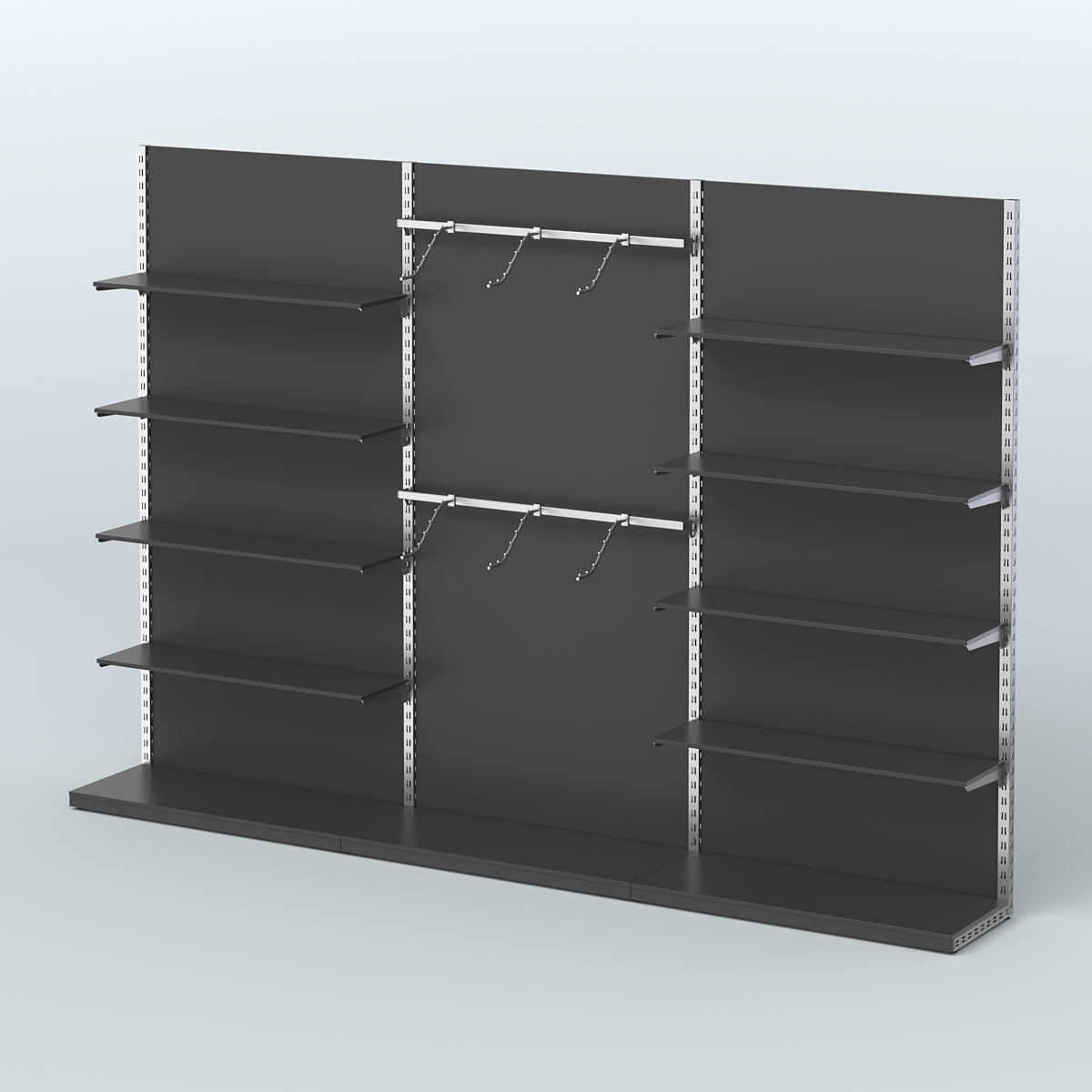 Система ЭЛЕГАНТ №9 пристенная с ДСП (3600 мм) Черный