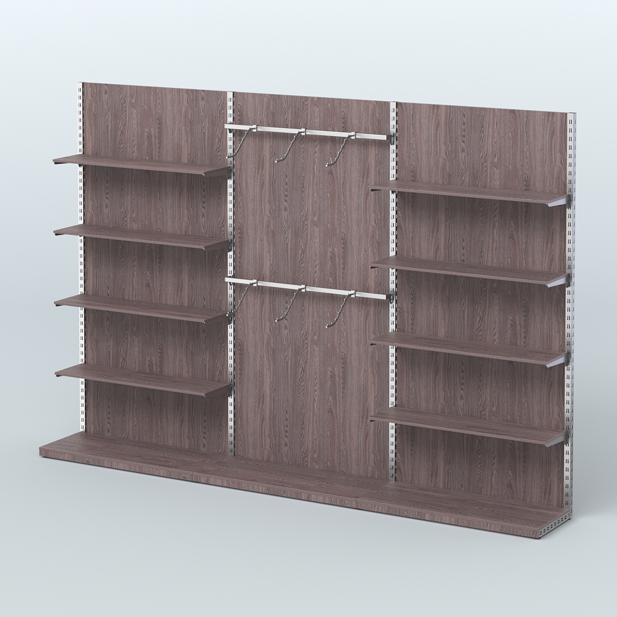 Система ЭЛЕГАНТ №9 пристенная с ДСП (3600 мм) Ясень Анкор темный