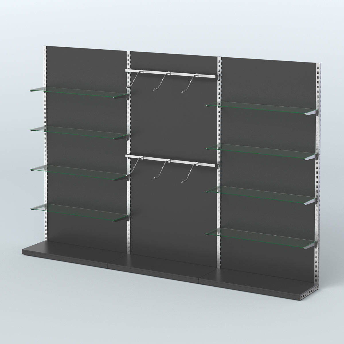 Система ЭЛЕГАНТ №10 пристенная с ДСП (3600 мм) Черный