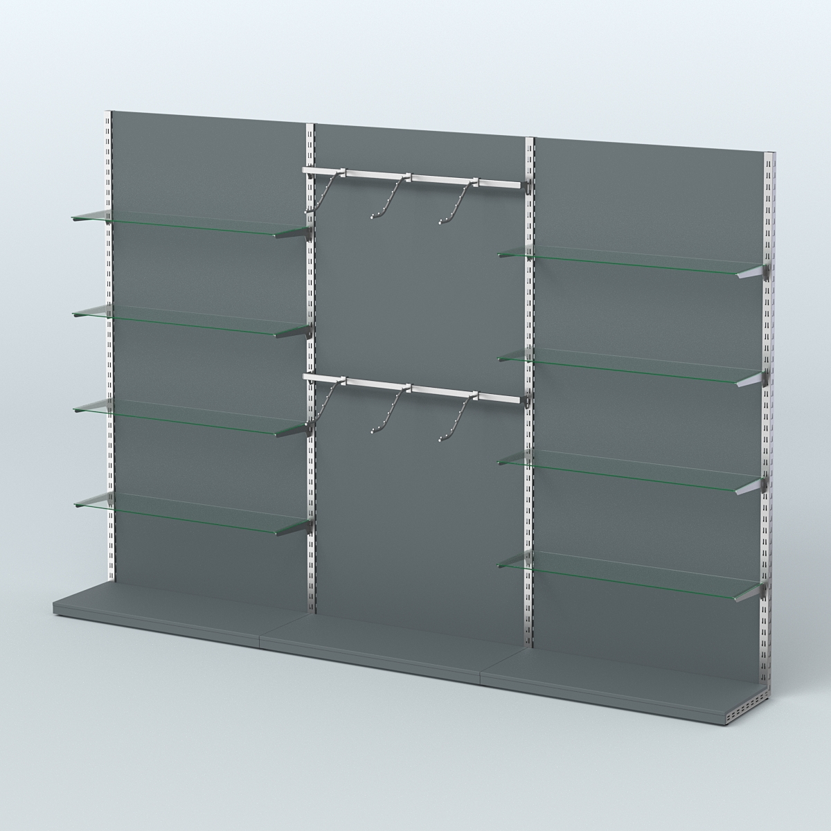 Система ЭЛЕГАНТ №10 пристенная с ДСП (3600 мм) Темно-Серый