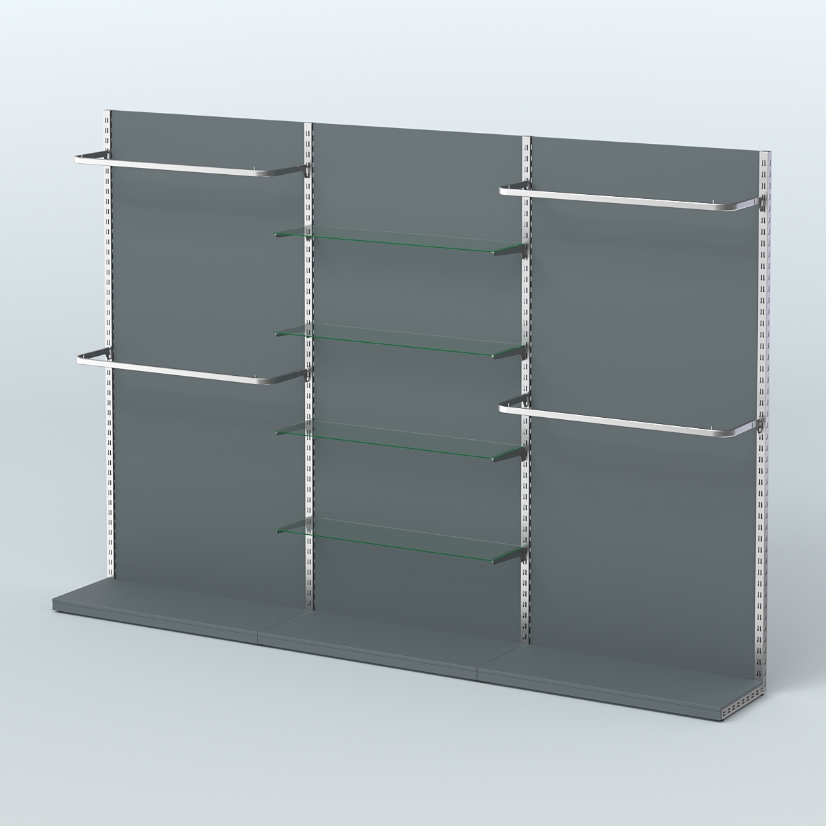 Система ЭЛЕГАНТ №11 пристенная с ДСП (3600 мм) Темно-Серый