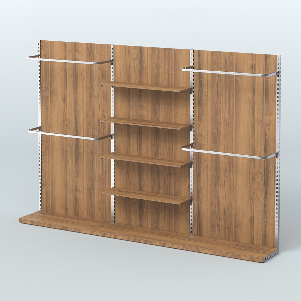 Система ЭЛЕГАНТ №12 пристенная с ДСП (3600 мм) Орех