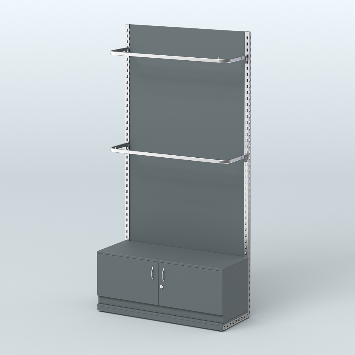 Система ЭЛЕГАНТ №2 с ДСП и тумбой T21 (1200 мм) Темно-Серый
