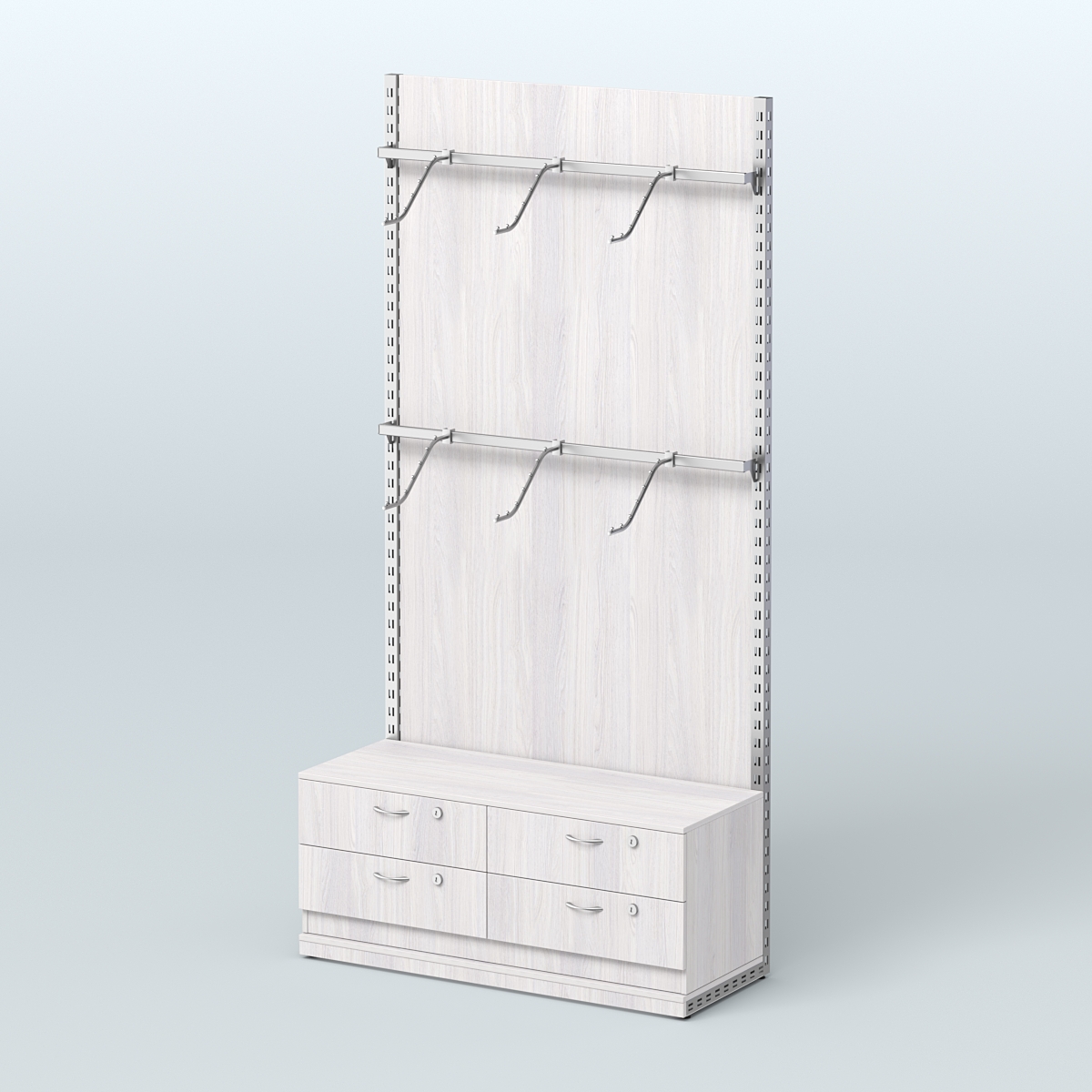 Система ЭЛЕГАНТ №3 с ДСП и тумбой T14 (1200 мм) Ясень Анкор светлый