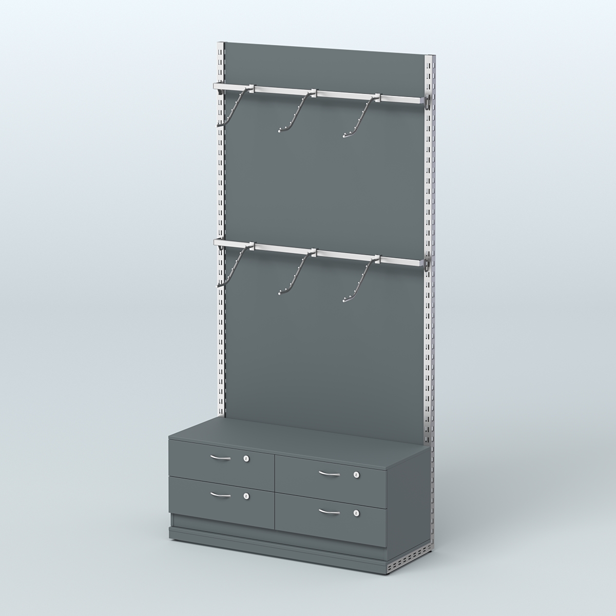Система ЭЛЕГАНТ №3 с ДСП и тумбой T14 (1200 мм) Темно-Серый