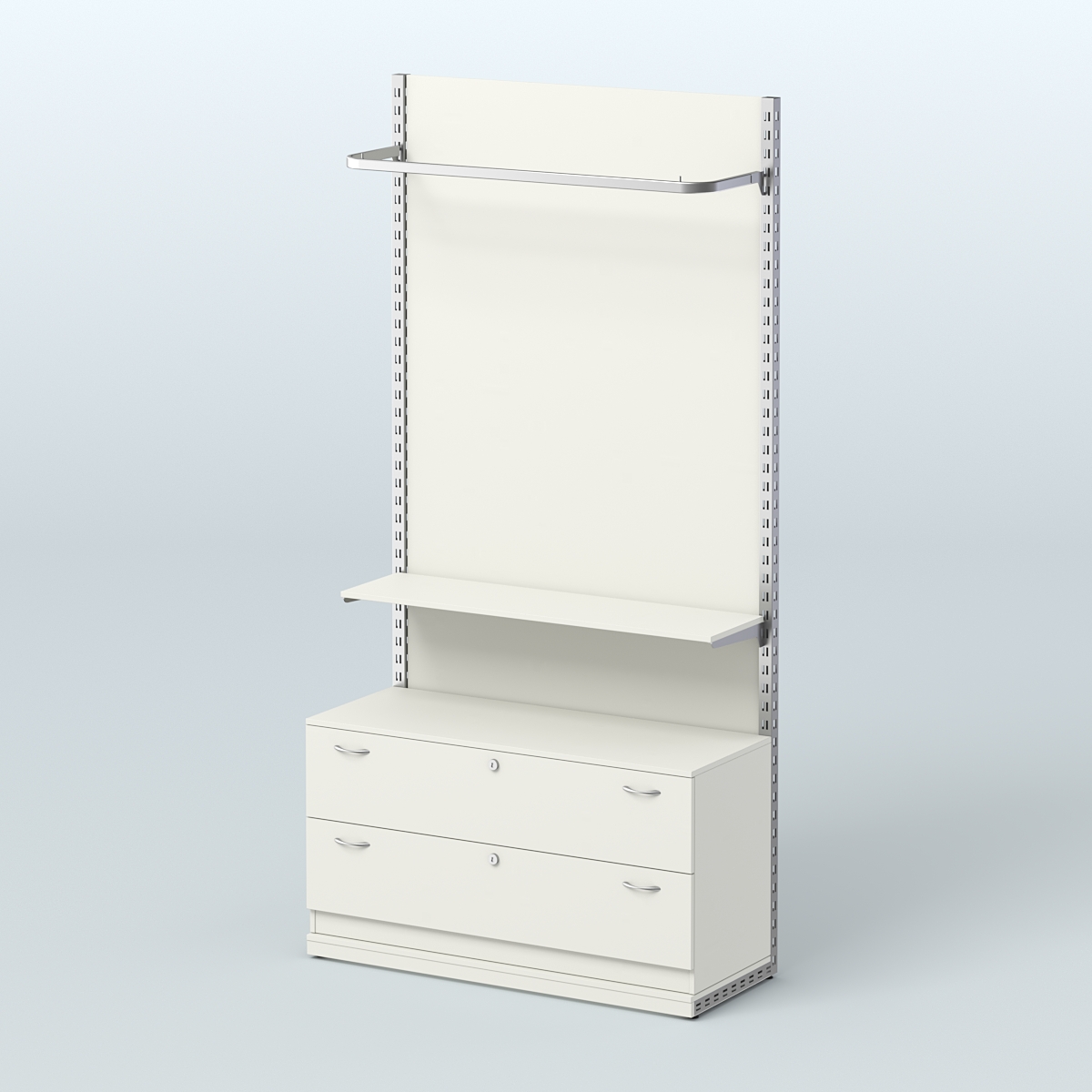 Система ЭЛЕГАНТ №5 с ДСП и тумбой T12 (1200 мм) Белый