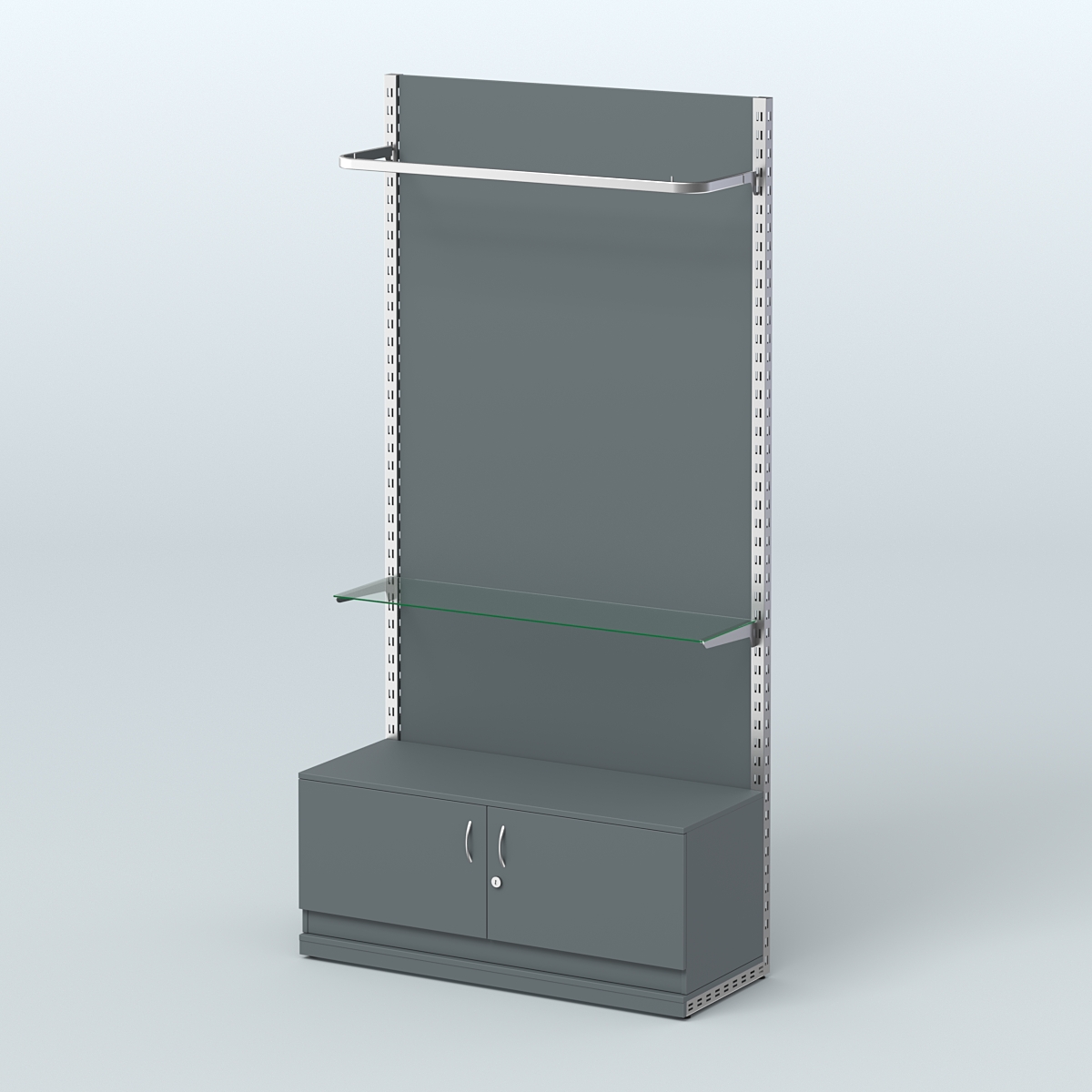 Система ЭЛЕГАНТ №7 с ДСП и тумбой T21 (1200 мм) Темно-Серый