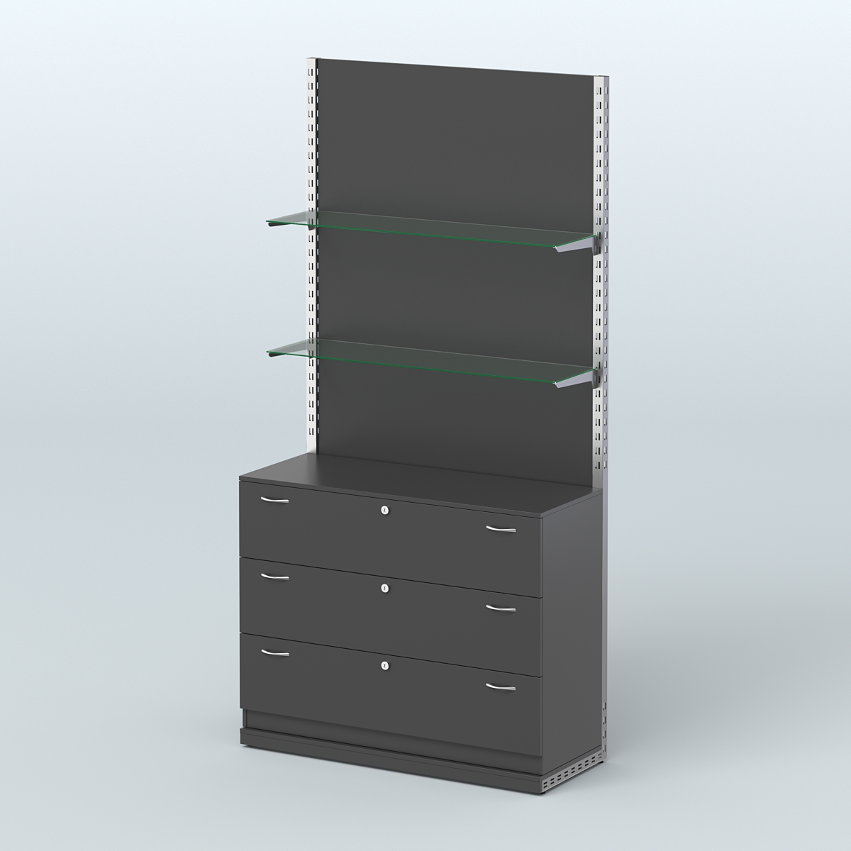 Система ЭЛЕГАНТ №9 с ДСП и тумбой T13 (1200 мм) Черный