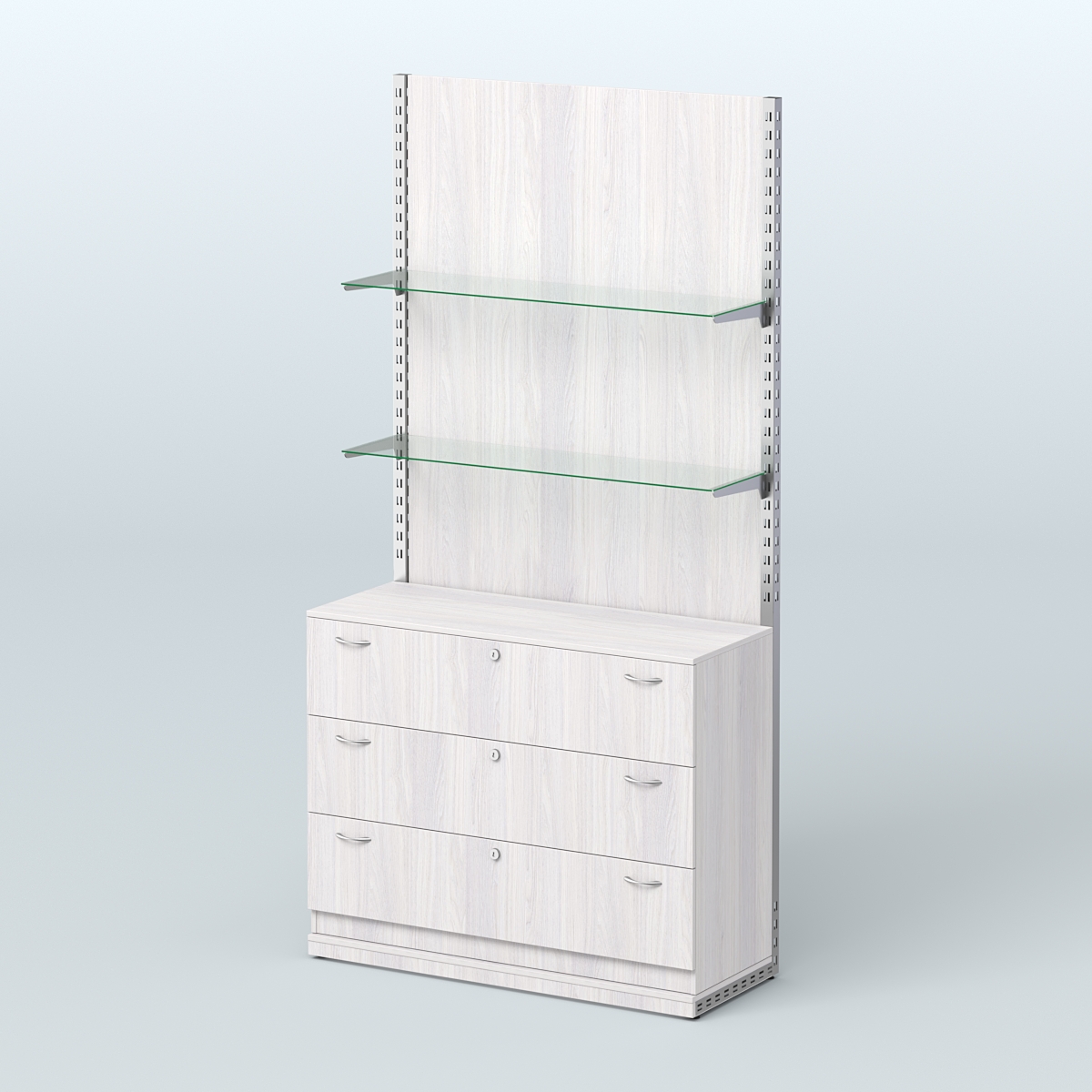 Система ЭЛЕГАНТ №9 с ДСП и тумбой T13 (1200 мм) Ясень Анкор светлый