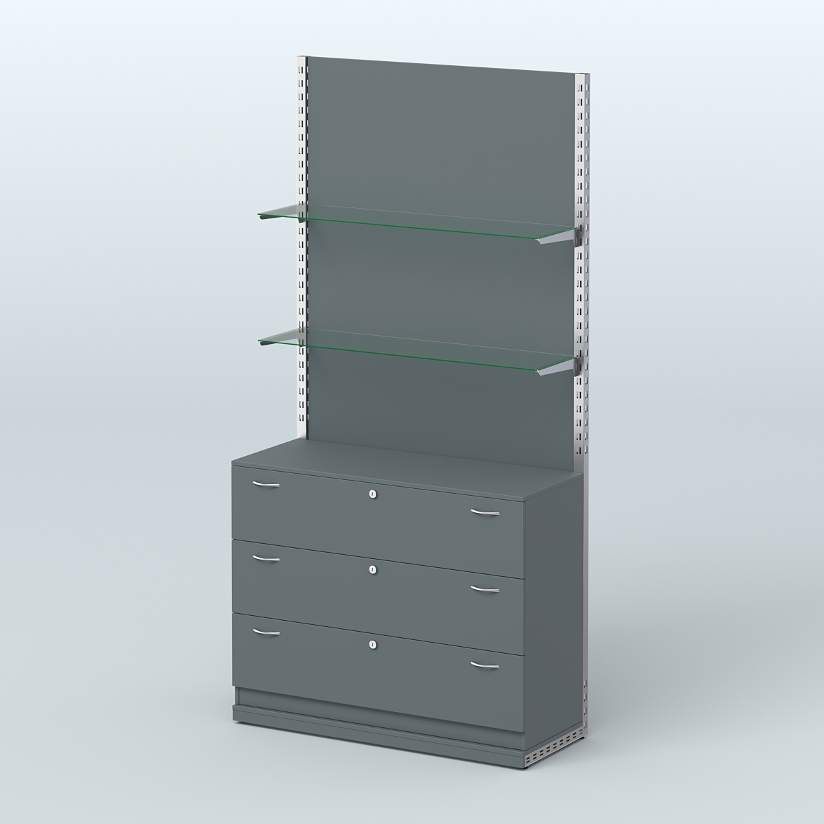 Система ЭЛЕГАНТ №9 с ДСП и тумбой T13 (1200 мм) Темно-Серый
