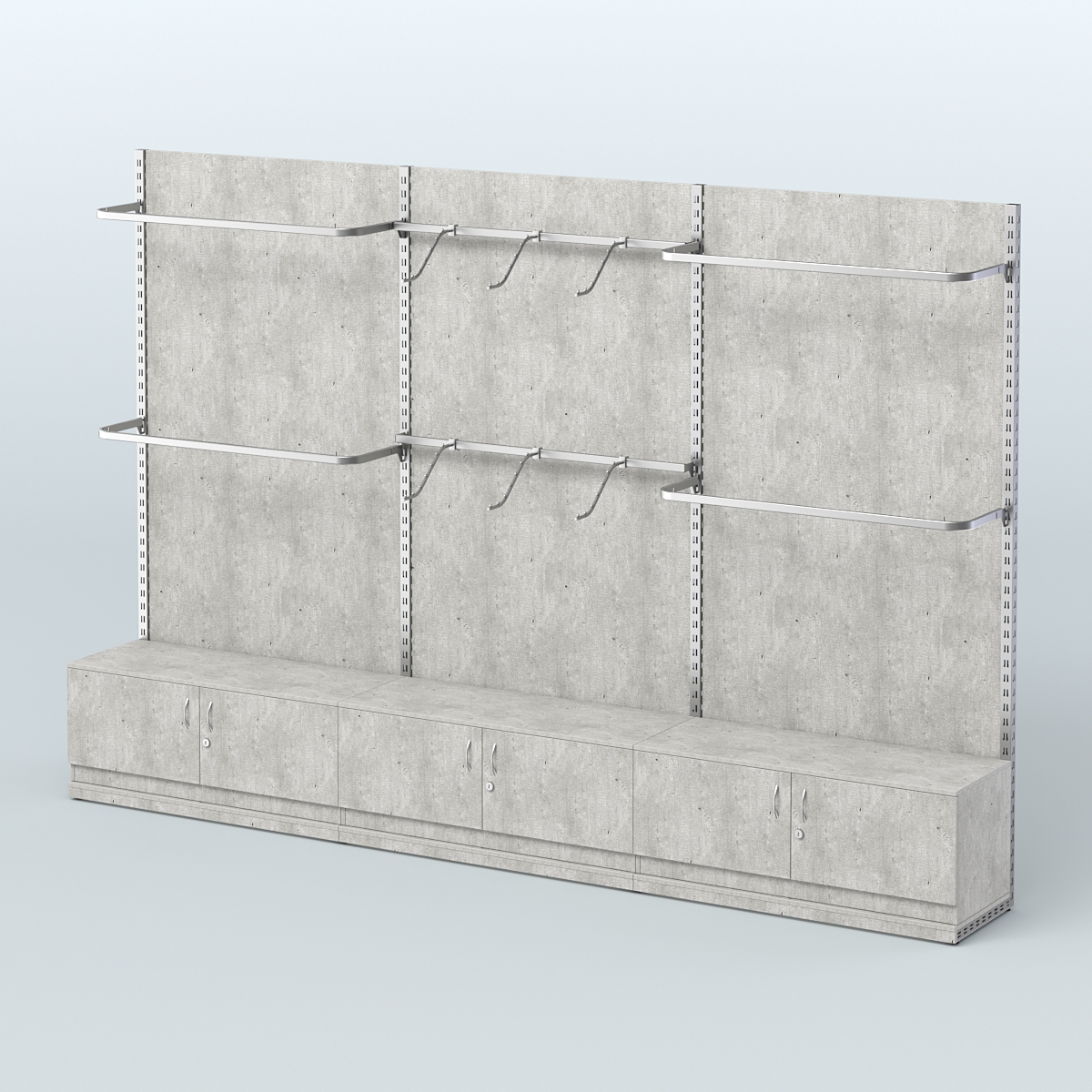 Система ЭЛЕГАНТ №1 пристенная с ДСП и тумбами Т21 (3600 мм) Метрополитан Грей