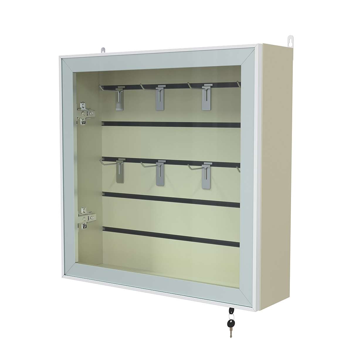 Витрина настенная №1-1Б с эконом панелью серии Collecto Крем Вайс