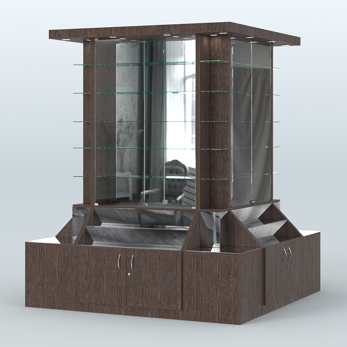 Павильон вокруг колонны серии Эталон №6 Дуб Венге