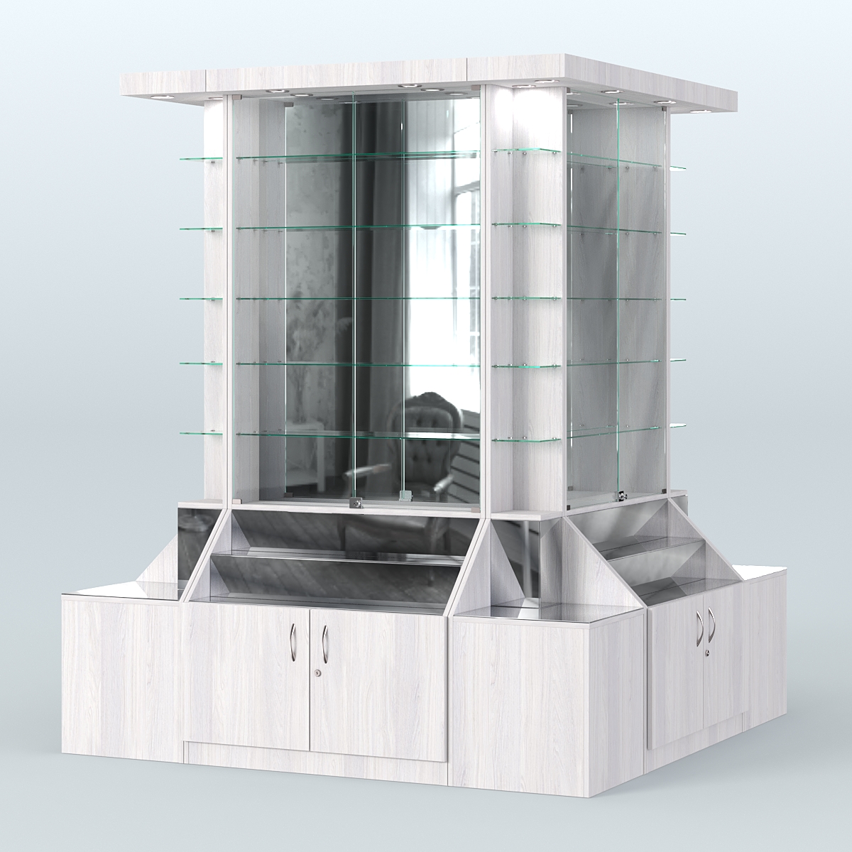 Павильон вокруг колонны серии Эталон №6 Ясень Анкор светлый