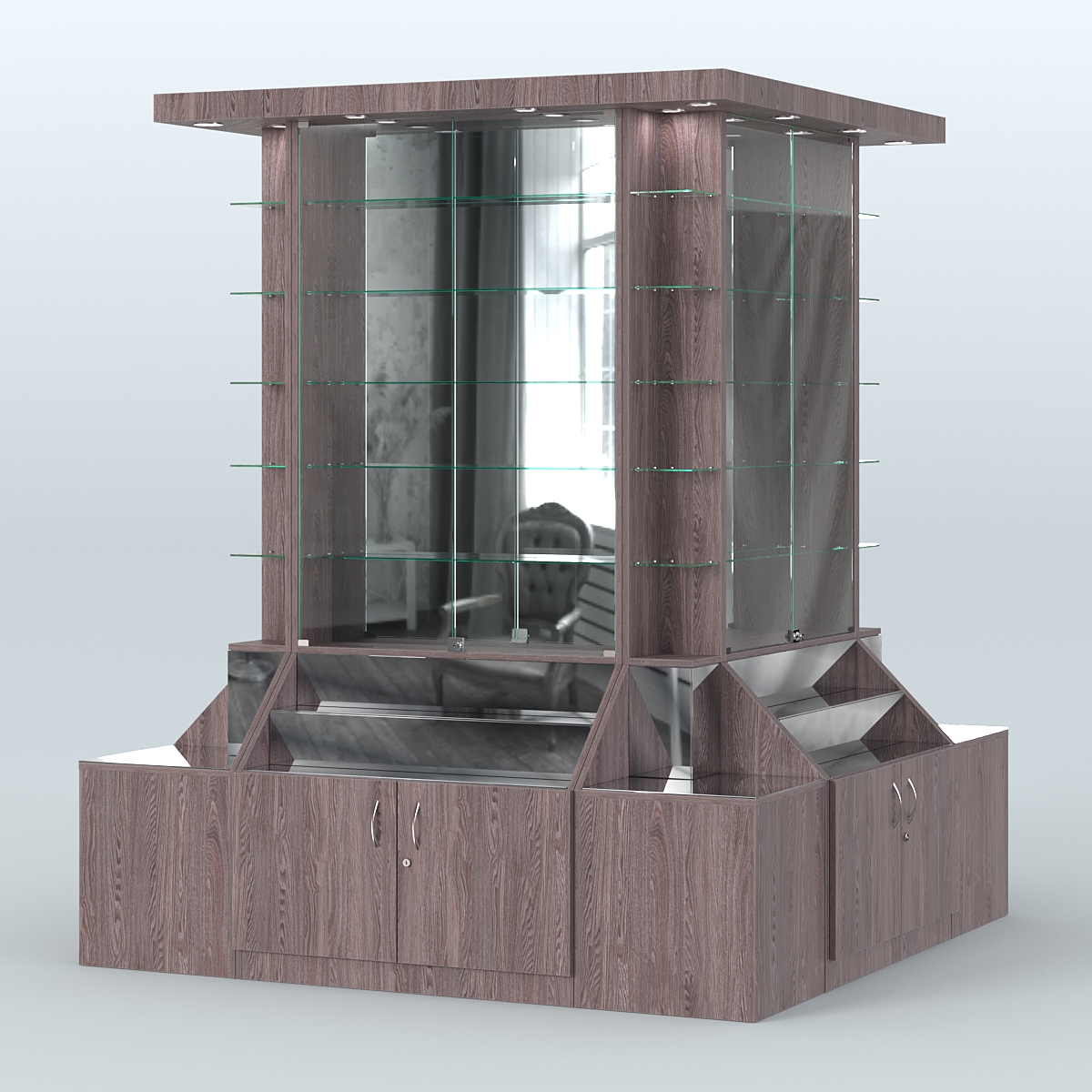 Павильон вокруг колонны серии Эталон №6 Ясень Анкор темный