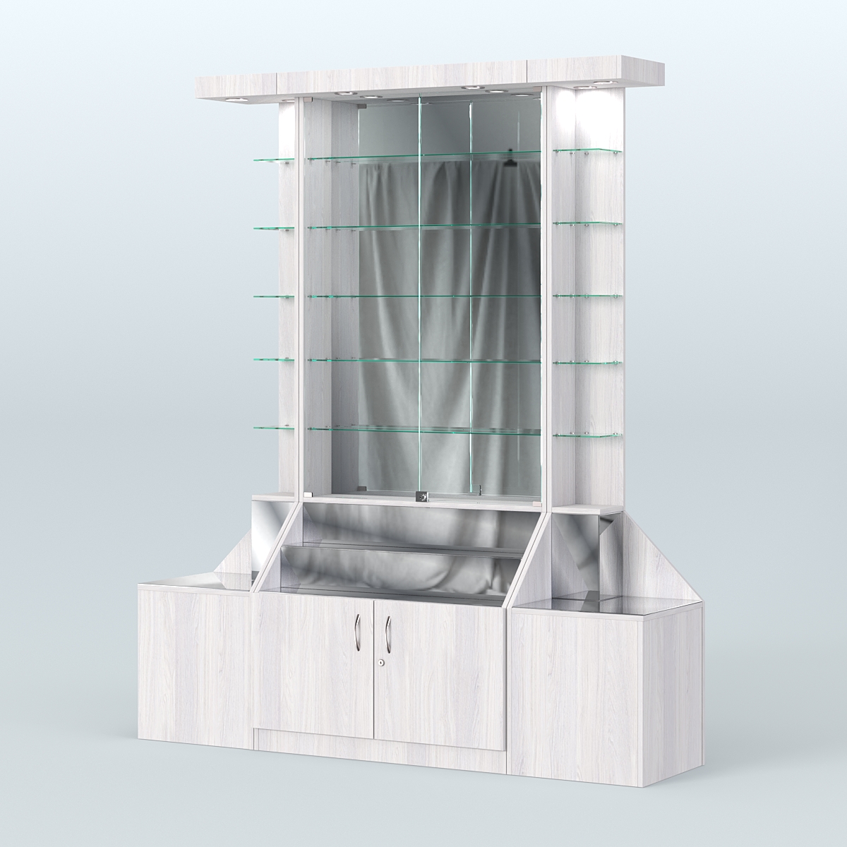 Павильон с верхней подсветкой серии Эталон №7 Ясень Анкор светлый