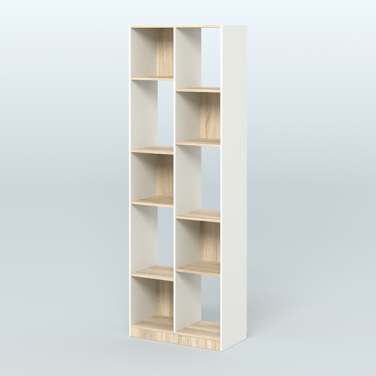 Стеллаж из ДСП серии ЛОФТ №8-1 Белый + Дуб Сонома