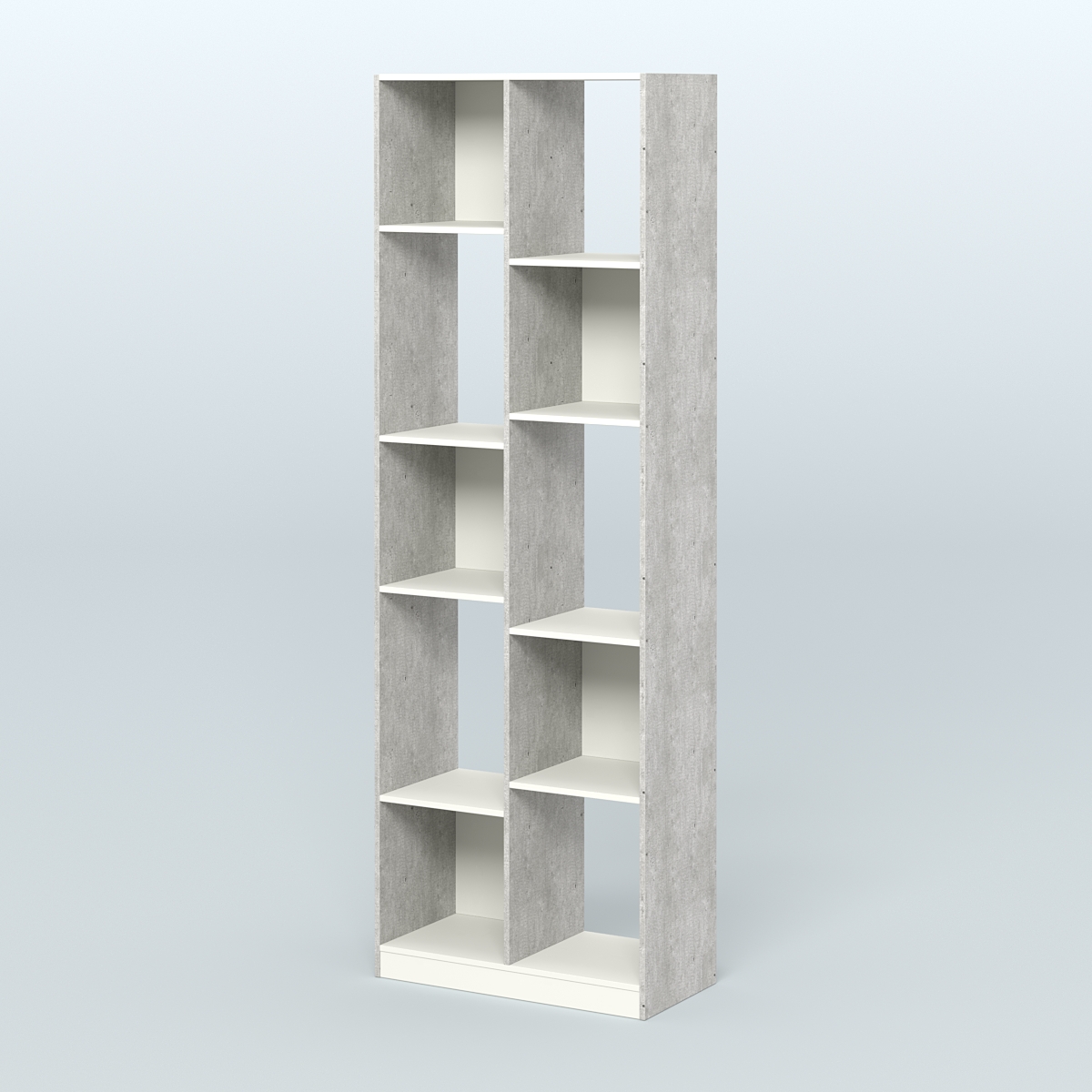 Стеллаж из ДСП серии ЛОФТ №8-1 Метрополитан Грей + Белый