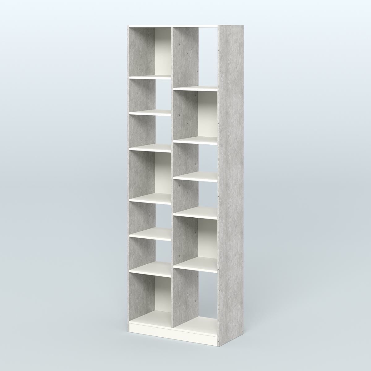 Стеллаж из ДСП серии ЛОФТ №8-2 с полками ДСП Метрополитан Грей + Белый
