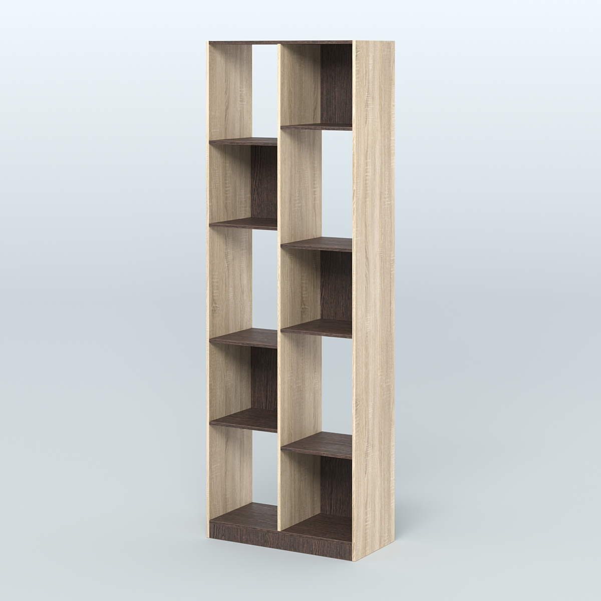 Стеллаж из ДСП серии ЛОФТ №8-1 (зеркальное отражение - Z)  Дуб Сонома + Дуб Венге