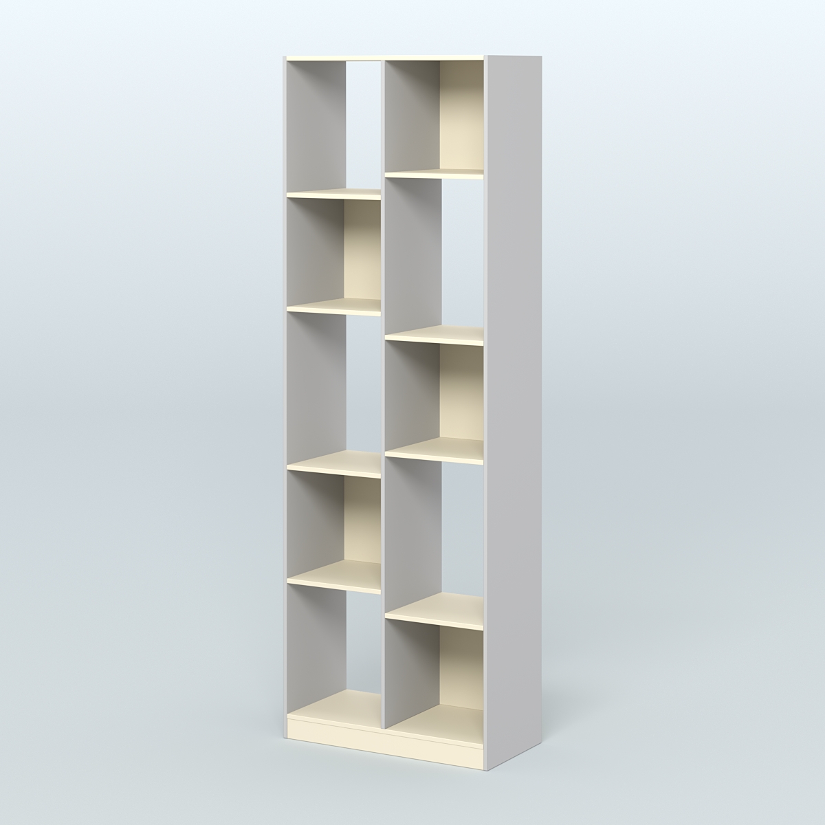 Стеллаж из ДСП серии ЛОФТ №8-1 (зеркальное отражение - Z)  Серый + Крем Вайс