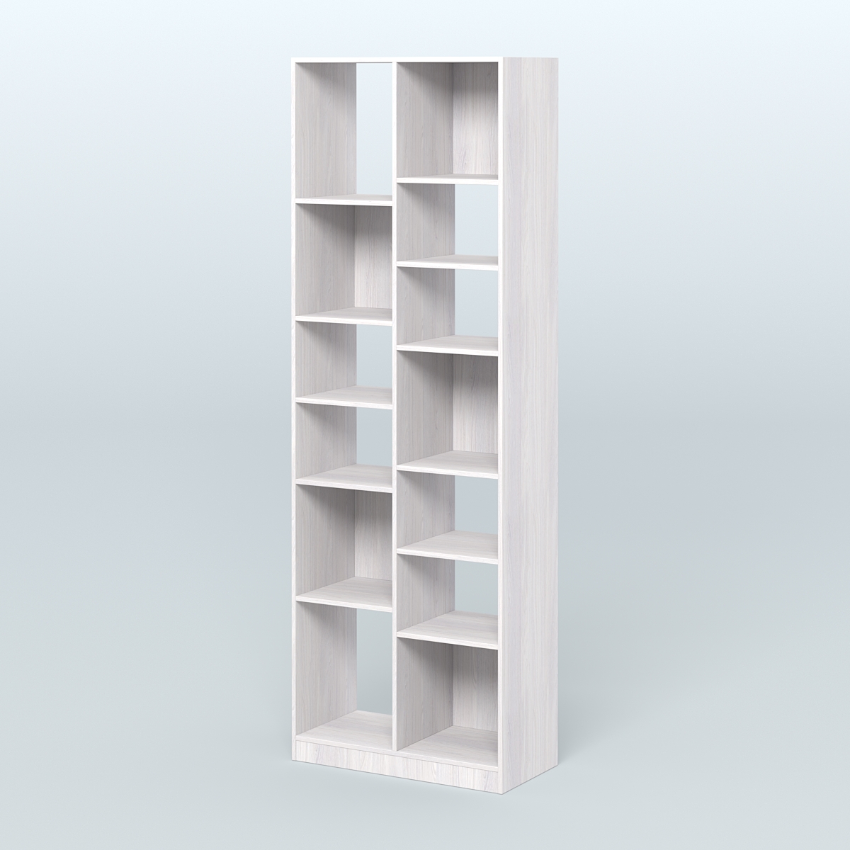 Стеллаж из ДСП серии ЛОФТ №8-2 (зеркальное отражение - Z) с полками ДСП Ясень Анкор светлый