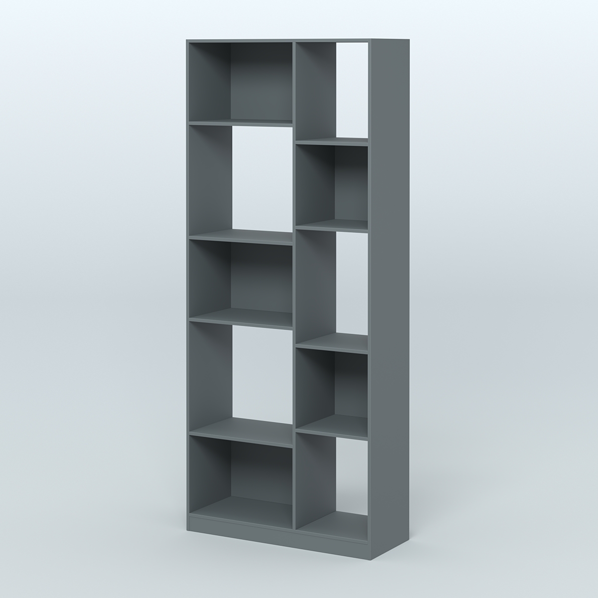 Стеллаж из ДСП серии ЛОФТ №9-1 Темно-Серый