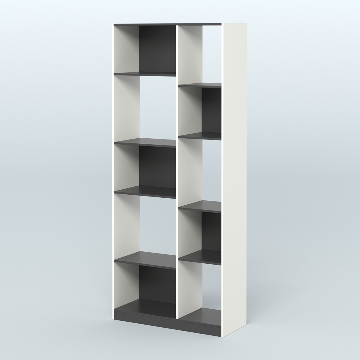 Стеллаж из ДСП серии ЛОФТ №9-1 Белый и Черный