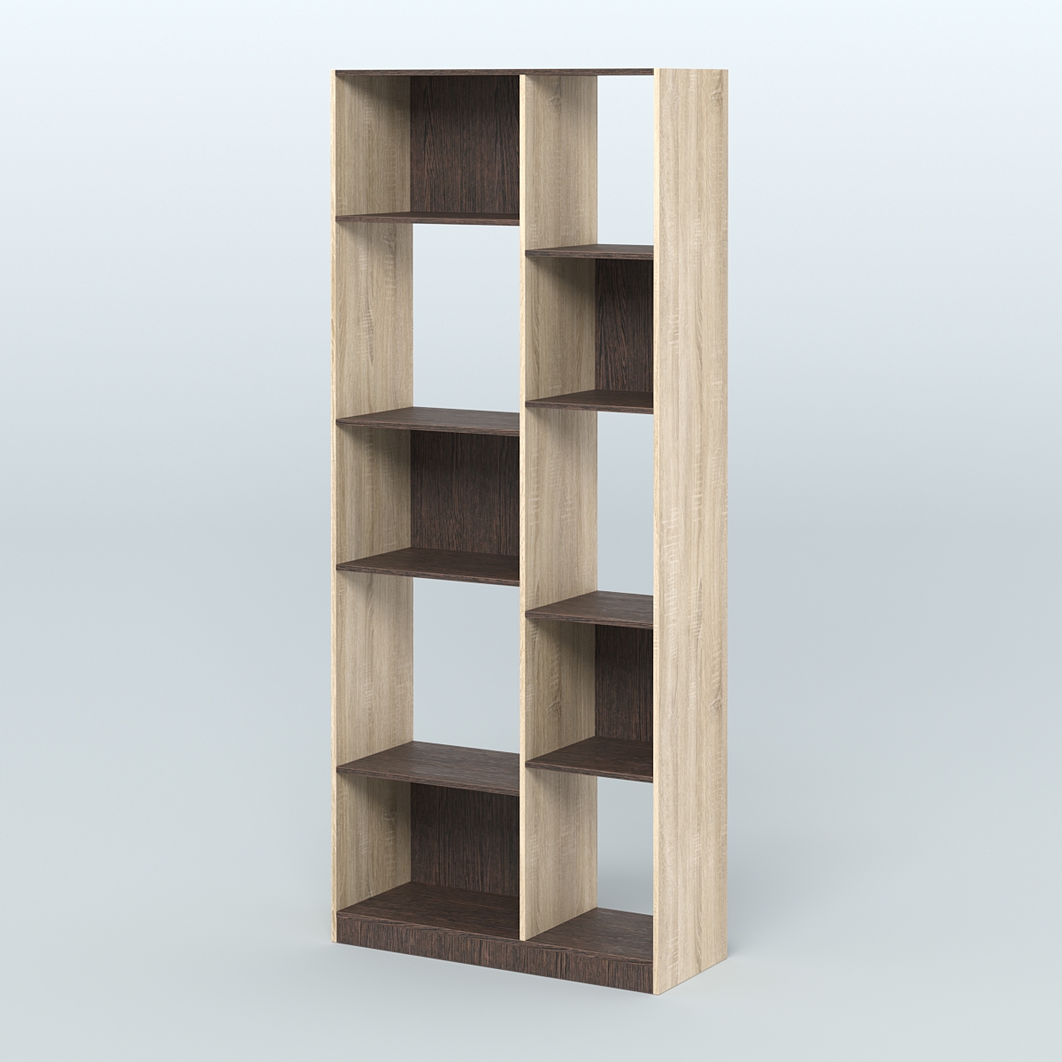 Стеллаж из ДСП серии ЛОФТ №9-1 Дуб Сонома + Дуб Венге