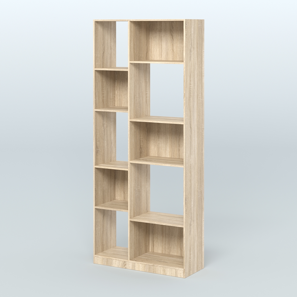 Стеллаж из ДСП серии ЛОФТ №9-1 (зеркальное отражение - Z) Дуб Сонома