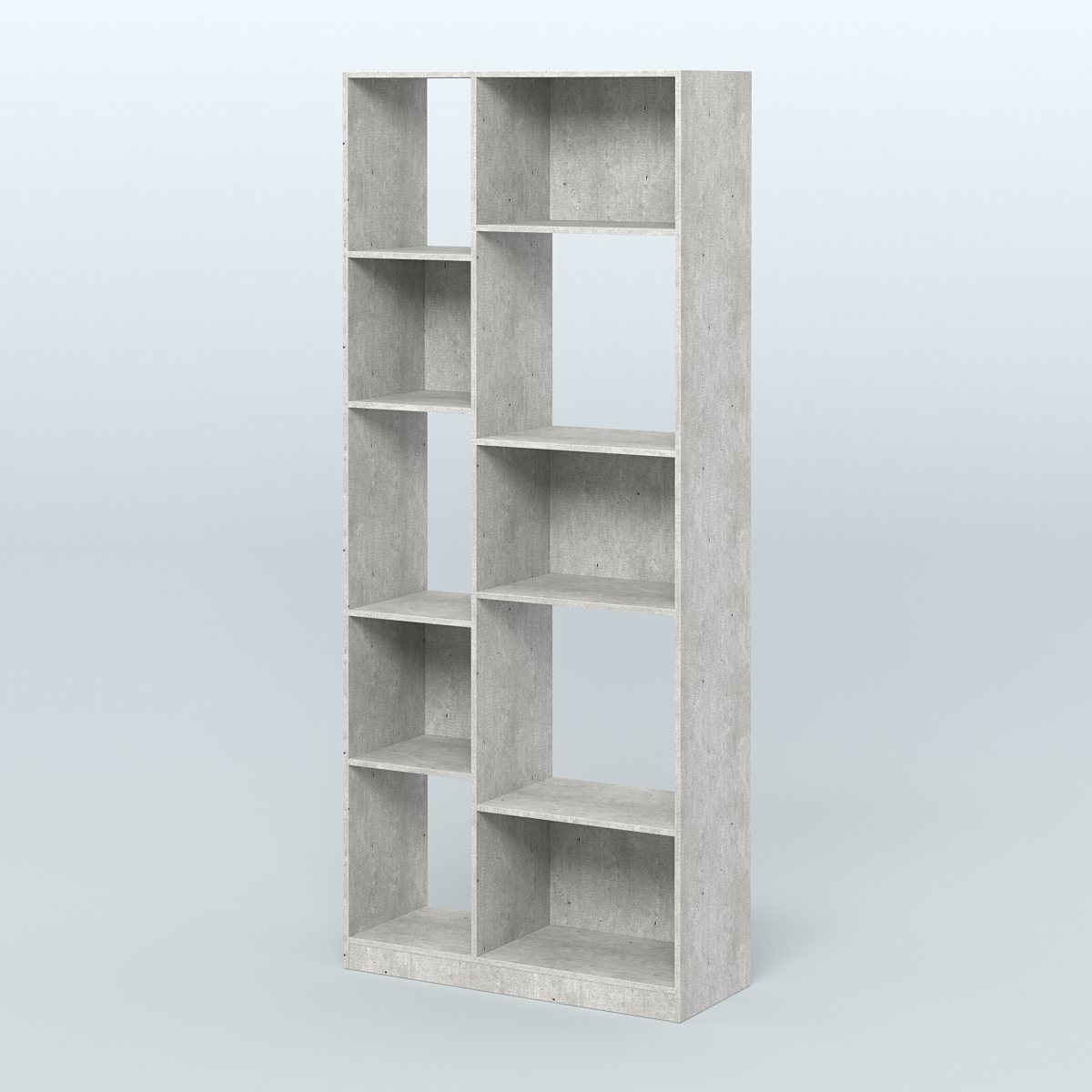Стеллаж из ДСП серии ЛОФТ №9-1 (зеркальное отражение - Z) Метрополитан Грей