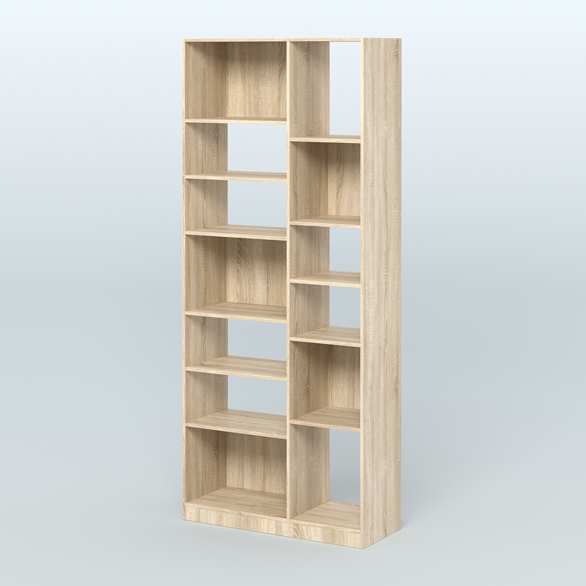 Стеллаж из ДСП серии ЛОФТ №9-2 с полками ДСП Дуб Сонома