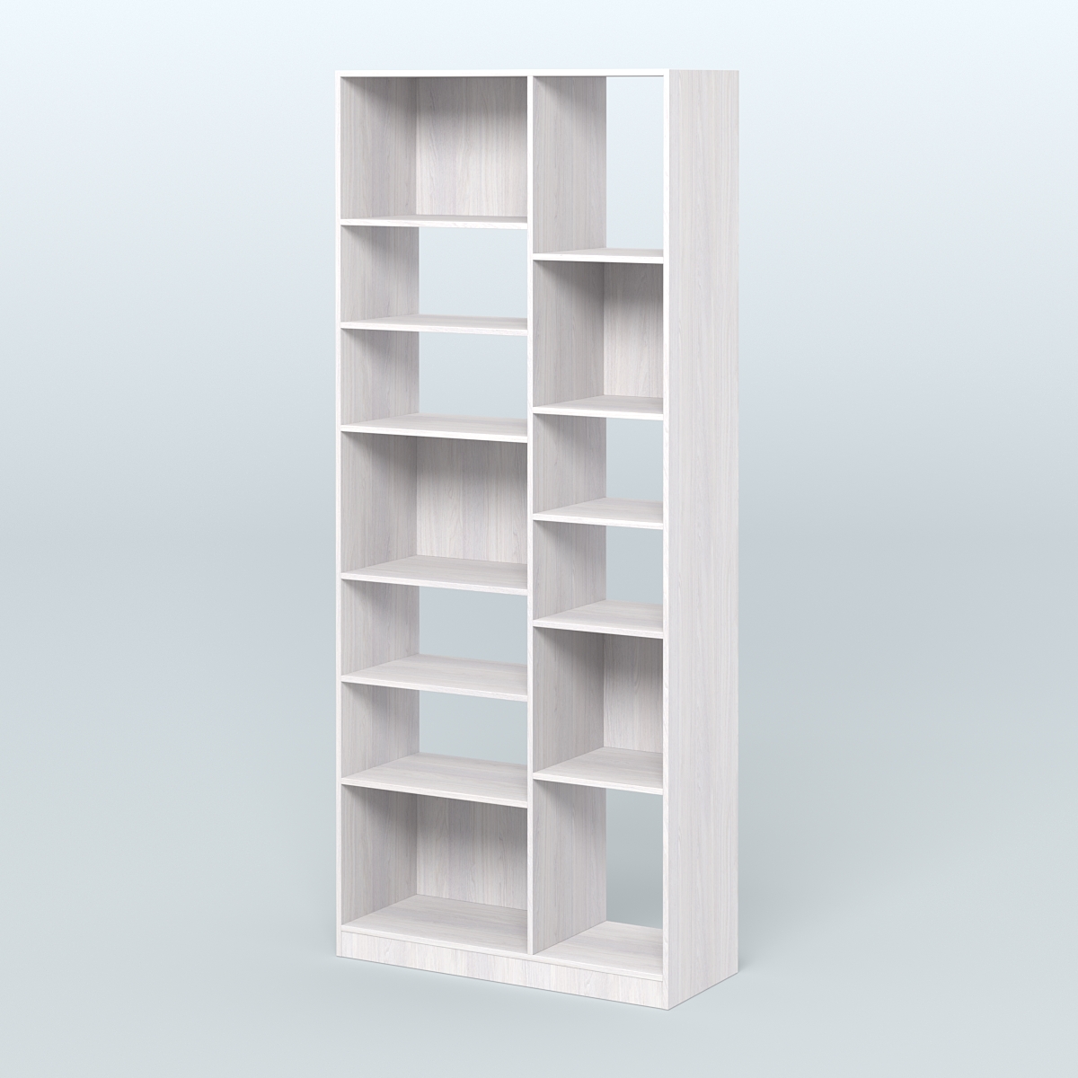Стеллаж из ДСП серии ЛОФТ №9-2 с полками ДСП Ясень Анкор светлый