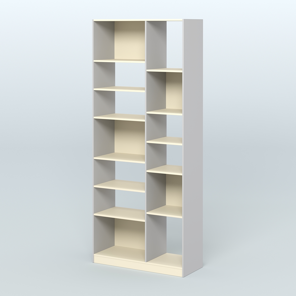 Стеллаж из ДСП серии ЛОФТ №9-2 с полками ДСП Серый + Крем Вайс