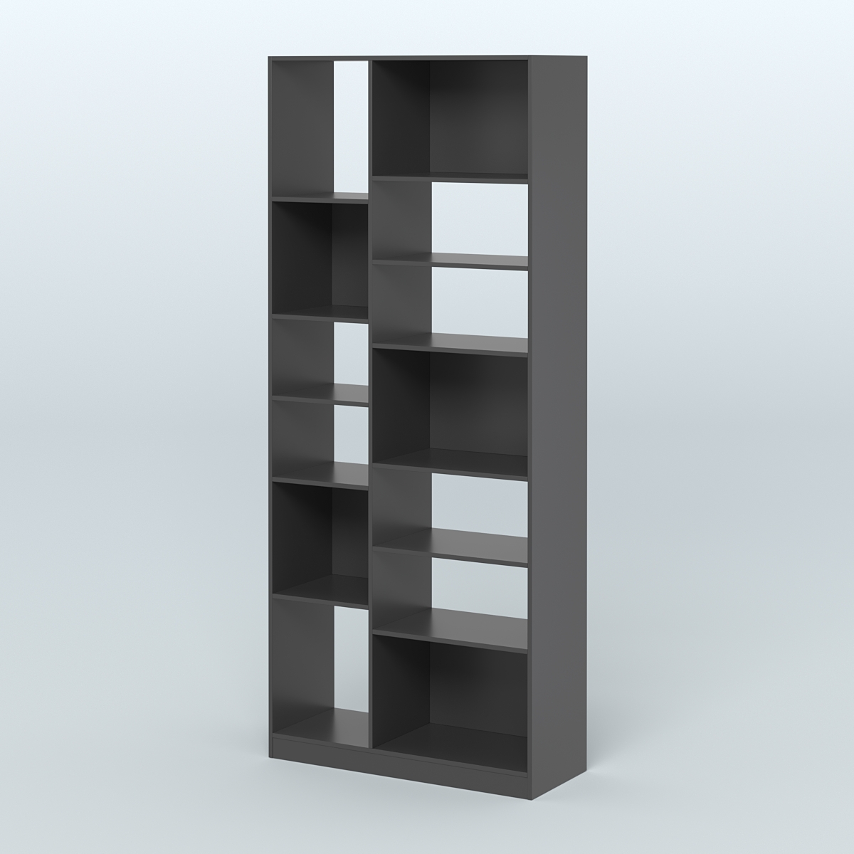 Стеллаж из ДСП серии ЛОФТ №9-2 (зеркальное отражение - Z) с полками ДСП Черный