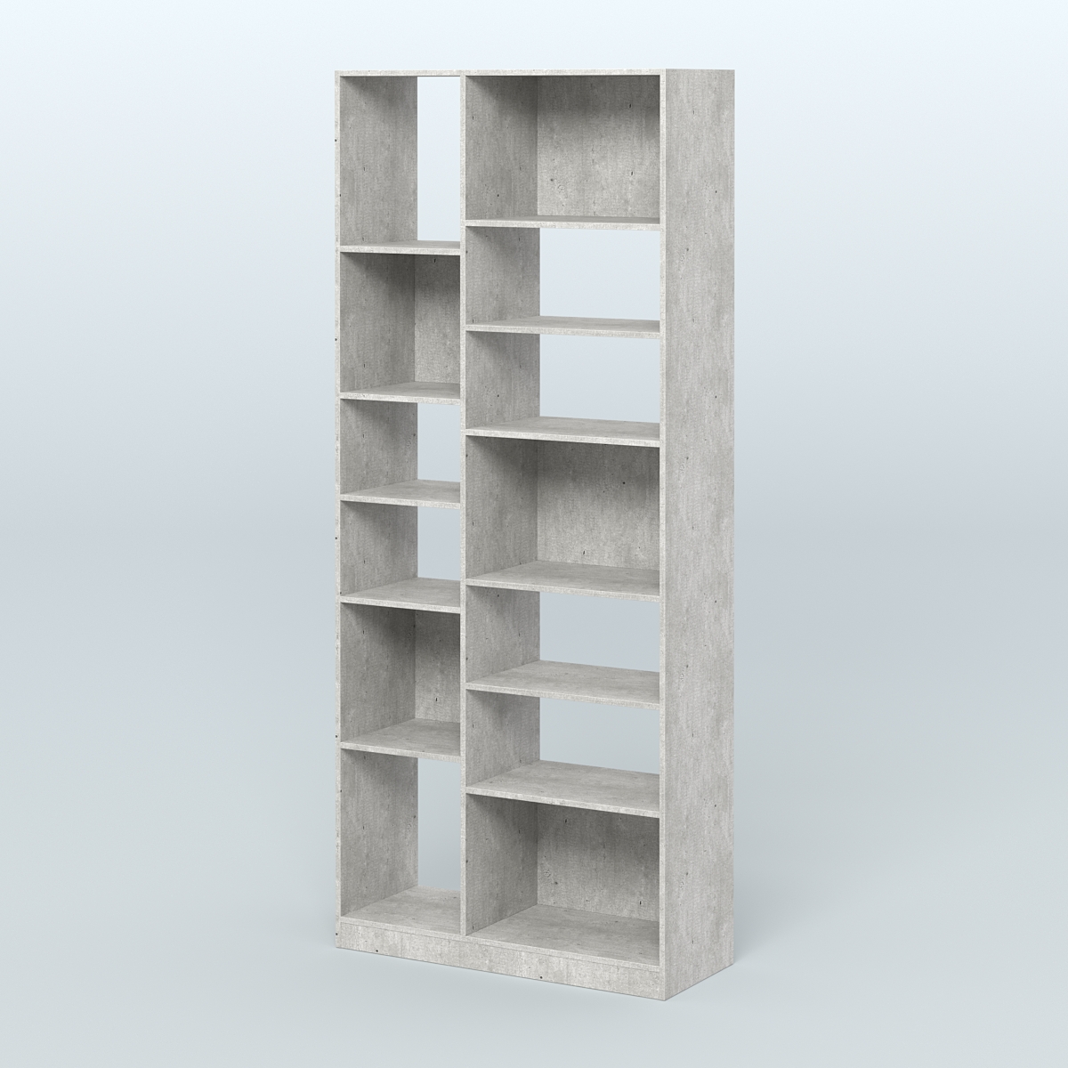 Стеллаж из ДСП серии ЛОФТ №9-2 (зеркальное отражение - Z) с полками ДСП Метрополитан Грей