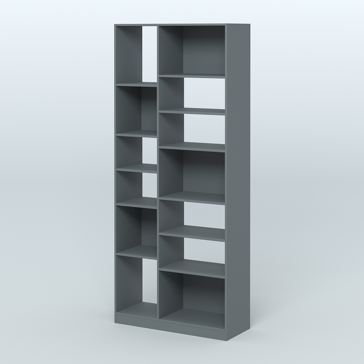 Стеллаж из ДСП серии ЛОФТ №9-2 (зеркальное отражение - Z) с полками ДСП Темно-Серый