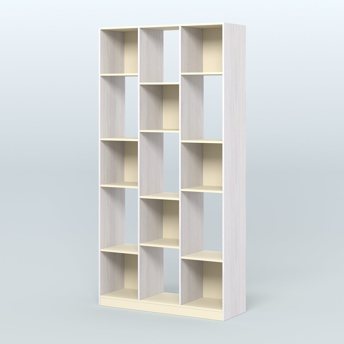 Стеллаж из ДСП серии ЛОФТ №10-1 Ясень Анкор светлый и Крем Вайс