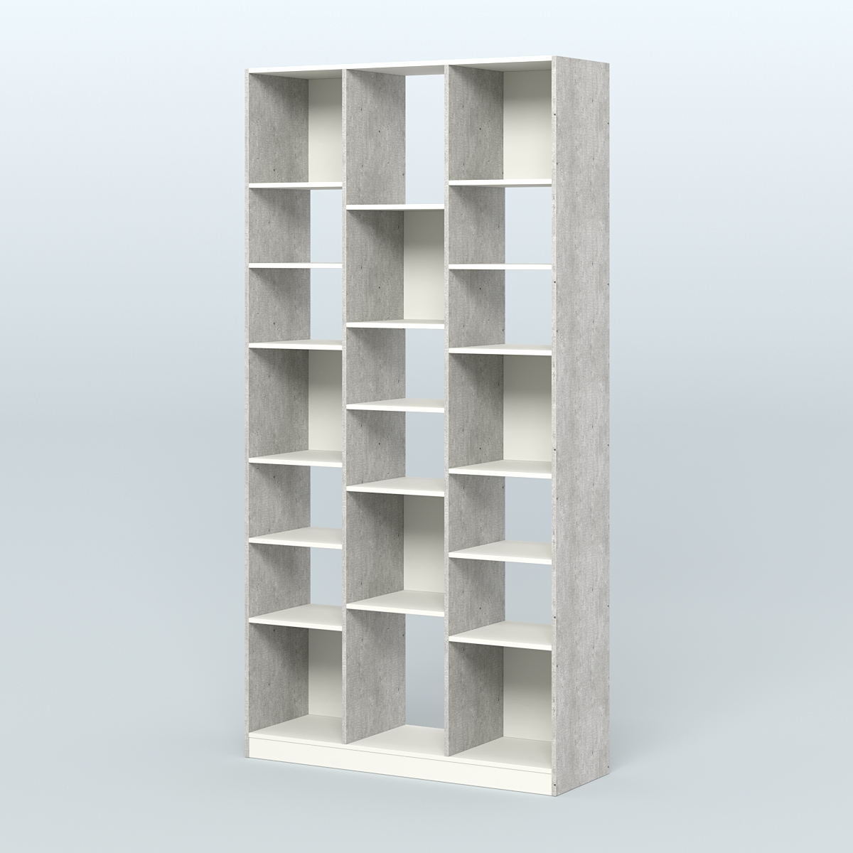 Стеллаж из ДСП серии ЛОФТ №10-2 с полками ДСП Метрополитан Грей + Белый