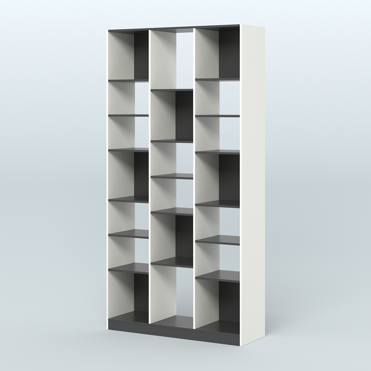 Стеллаж из ДСП серии ЛОФТ №10-2 с полками ДСП Белый и Черный