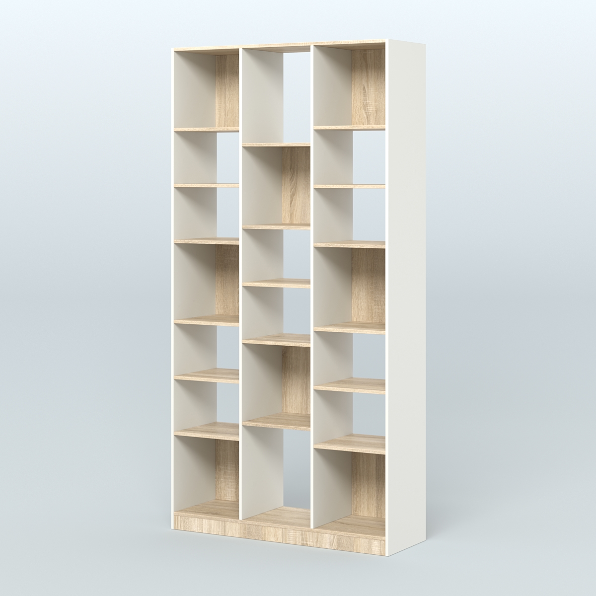 Стеллаж из ДСП серии ЛОФТ №10-2 с полками ДСП Белый + Дуб Сонома