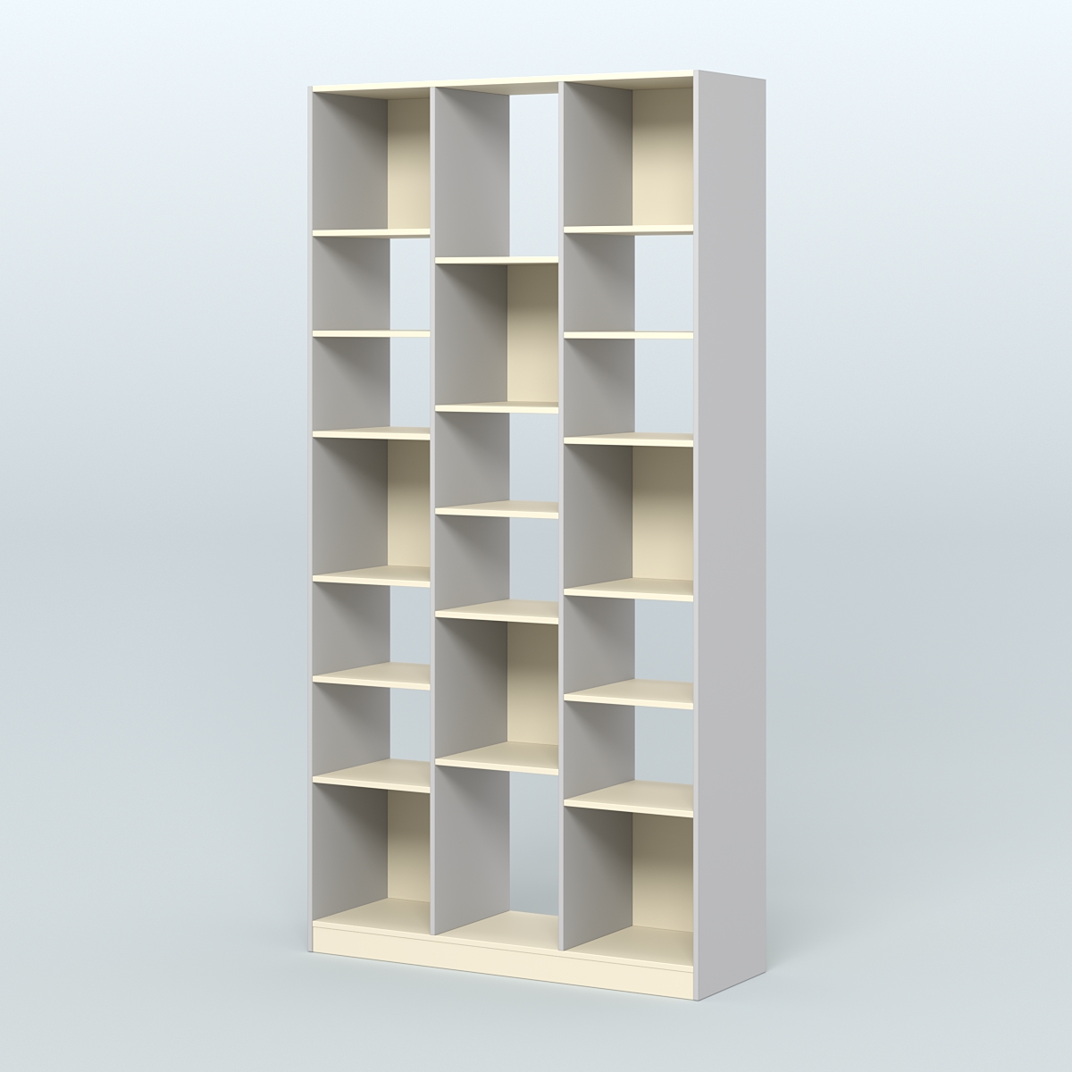 Стеллаж из ДСП серии ЛОФТ №10-2 с полками ДСП Серый + Крем Вайс