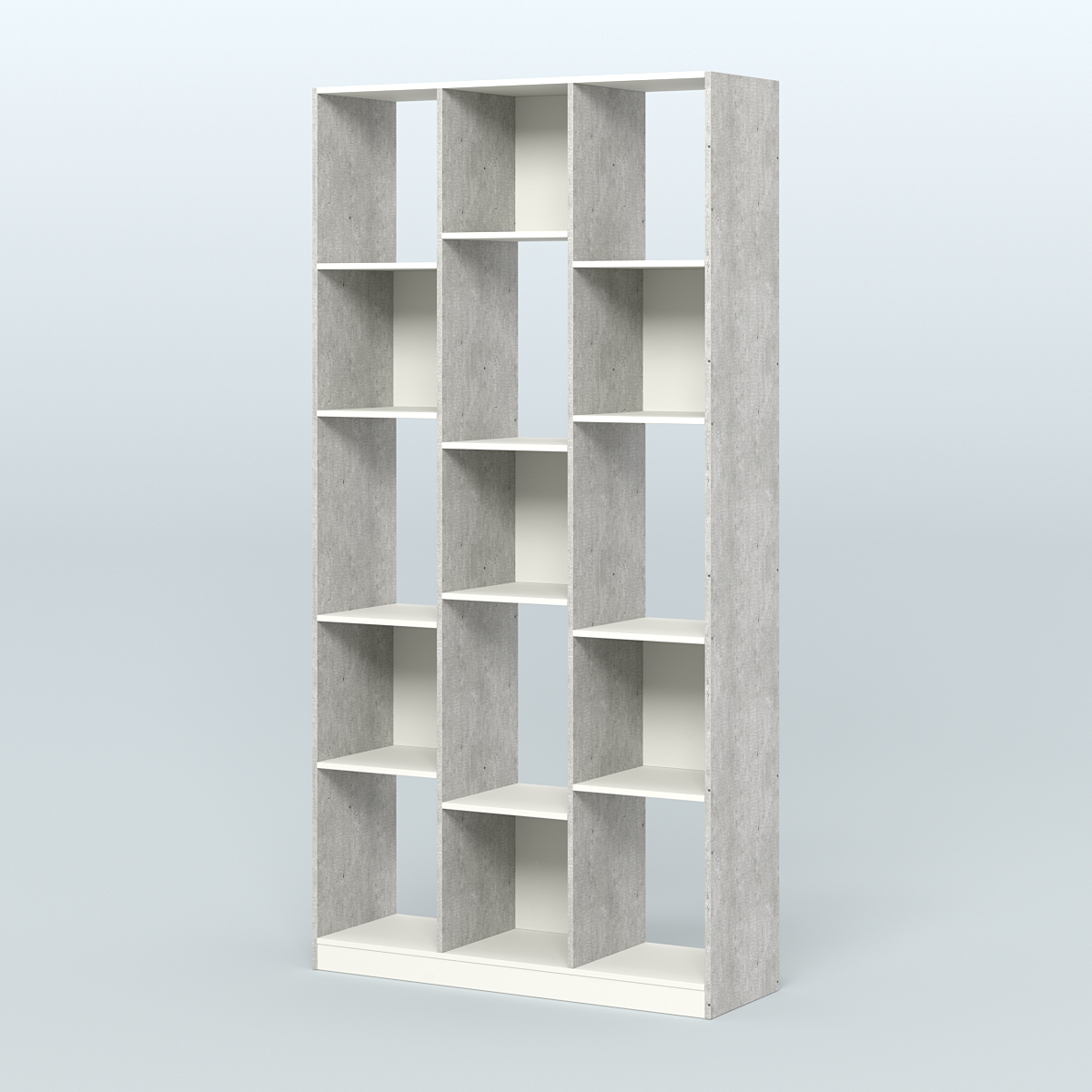 Стеллаж из ДСП серии ЛОФТ №10-1 (зеркальное отражение - Z) Метрополитан Грей + Белый