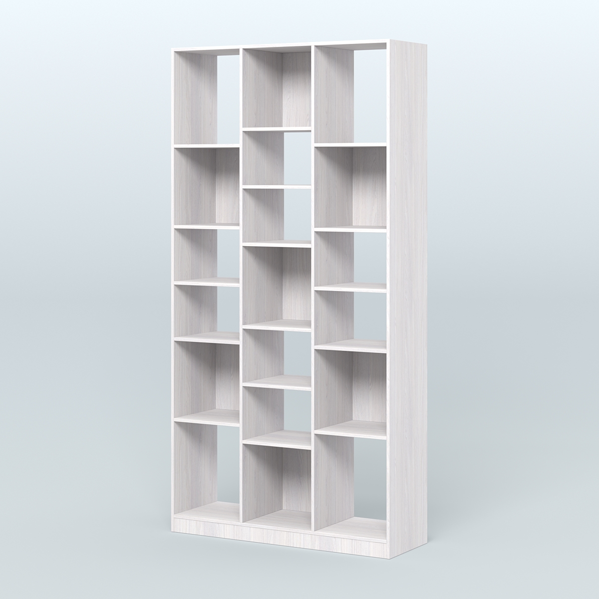 Стеллаж из ДСП серии ЛОФТ №10-2 (зеркальное отражение - Z) с полками ДСП Ясень Анкор светлый