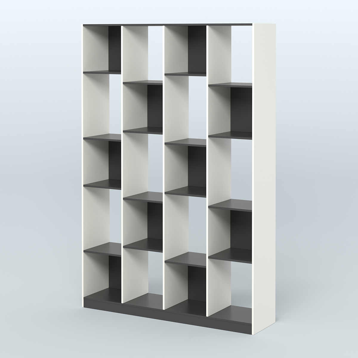 Стеллаж из ДСП серии ЛОФТ №11-1 Белый и Черный