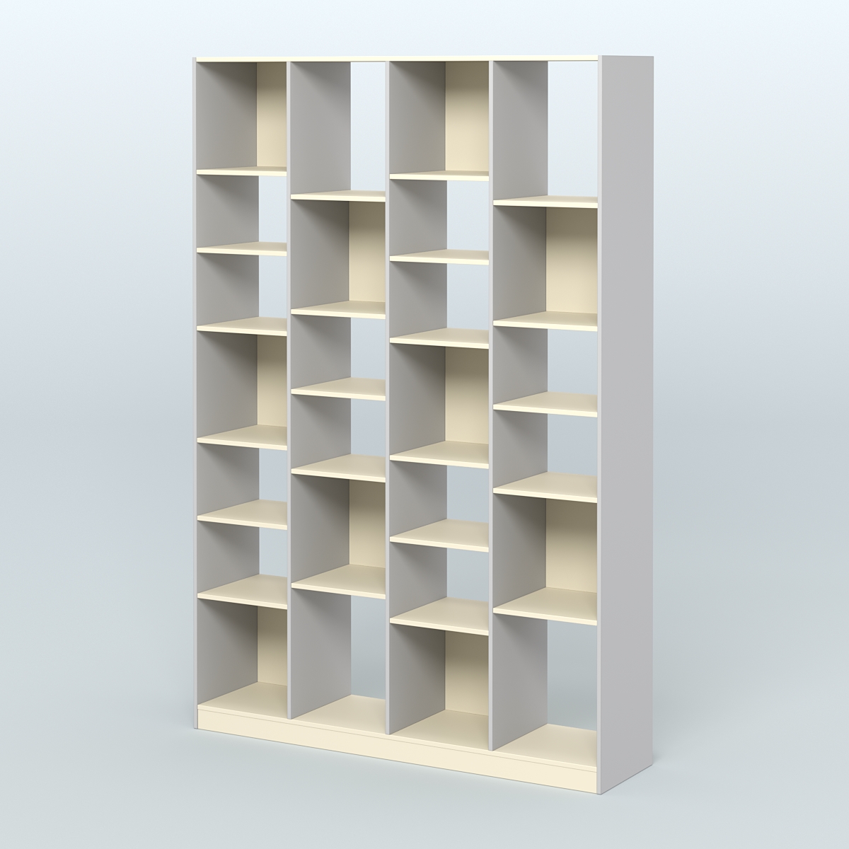 Стеллаж из ДСП серии ЛОФТ №11-2 с полками ДСП Серый + Крем Вайс